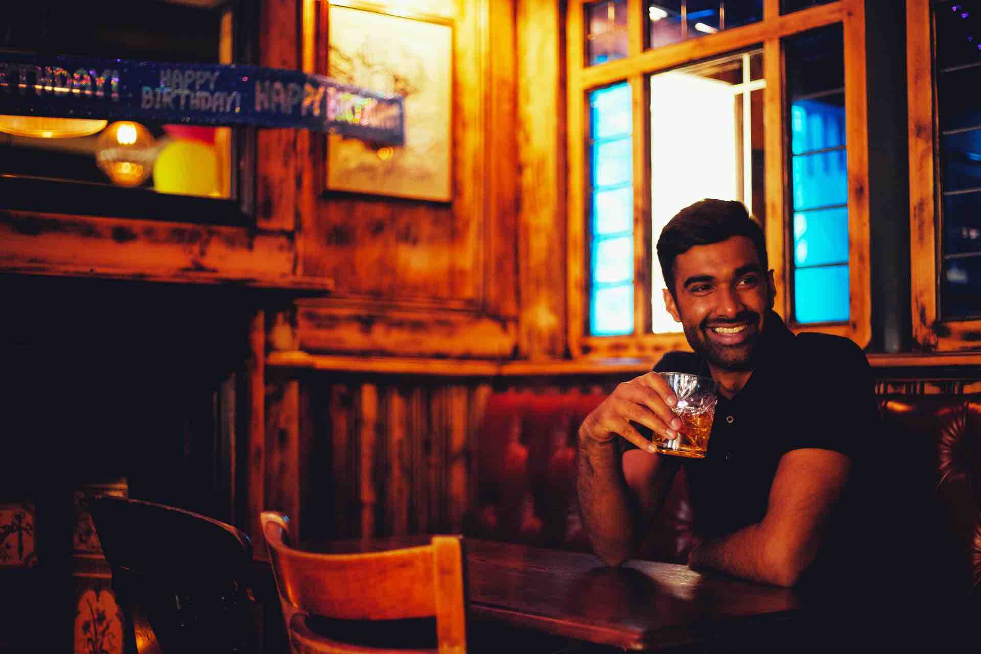 Image of man in a pub