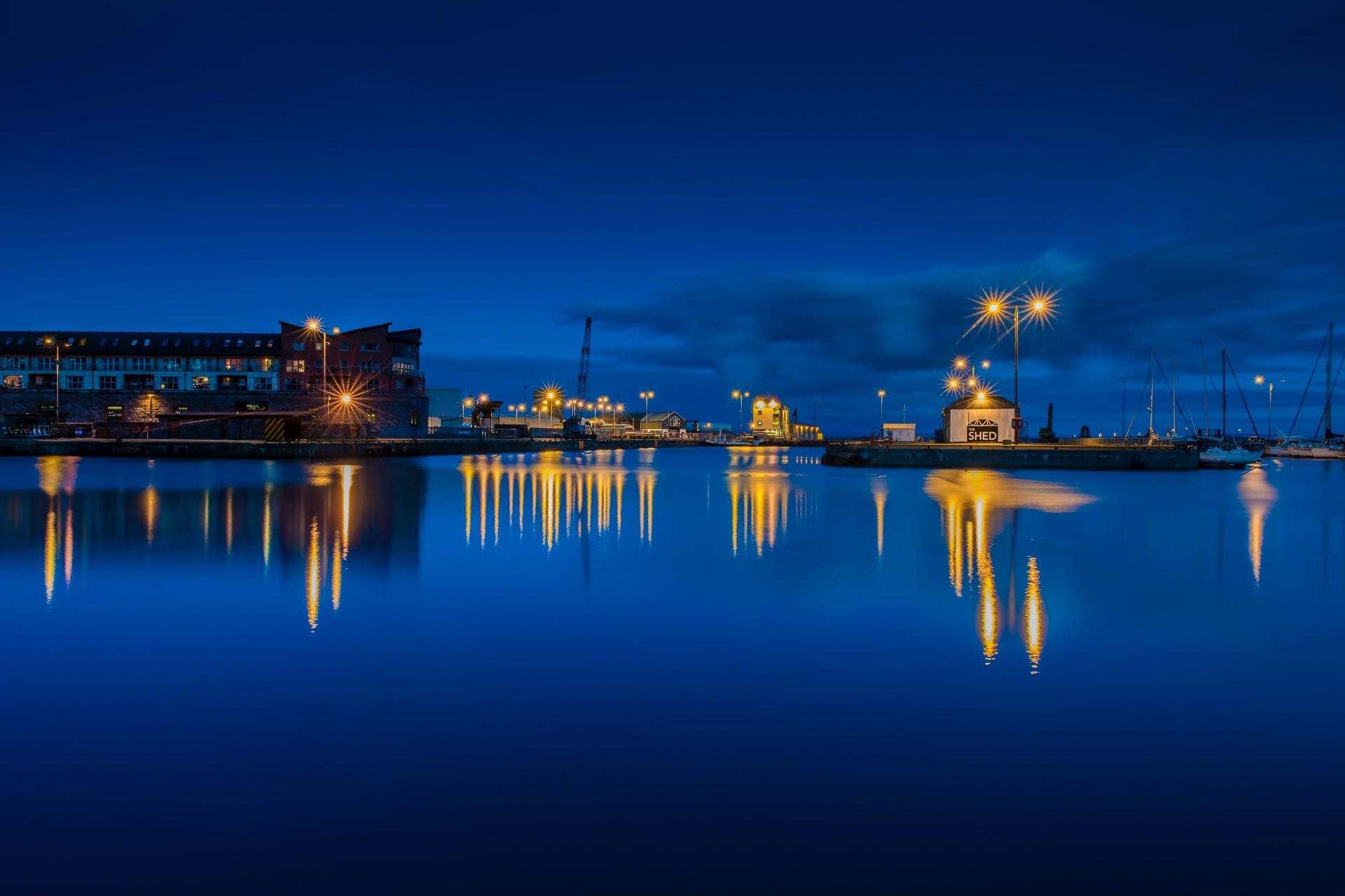 Galway bay at night photo